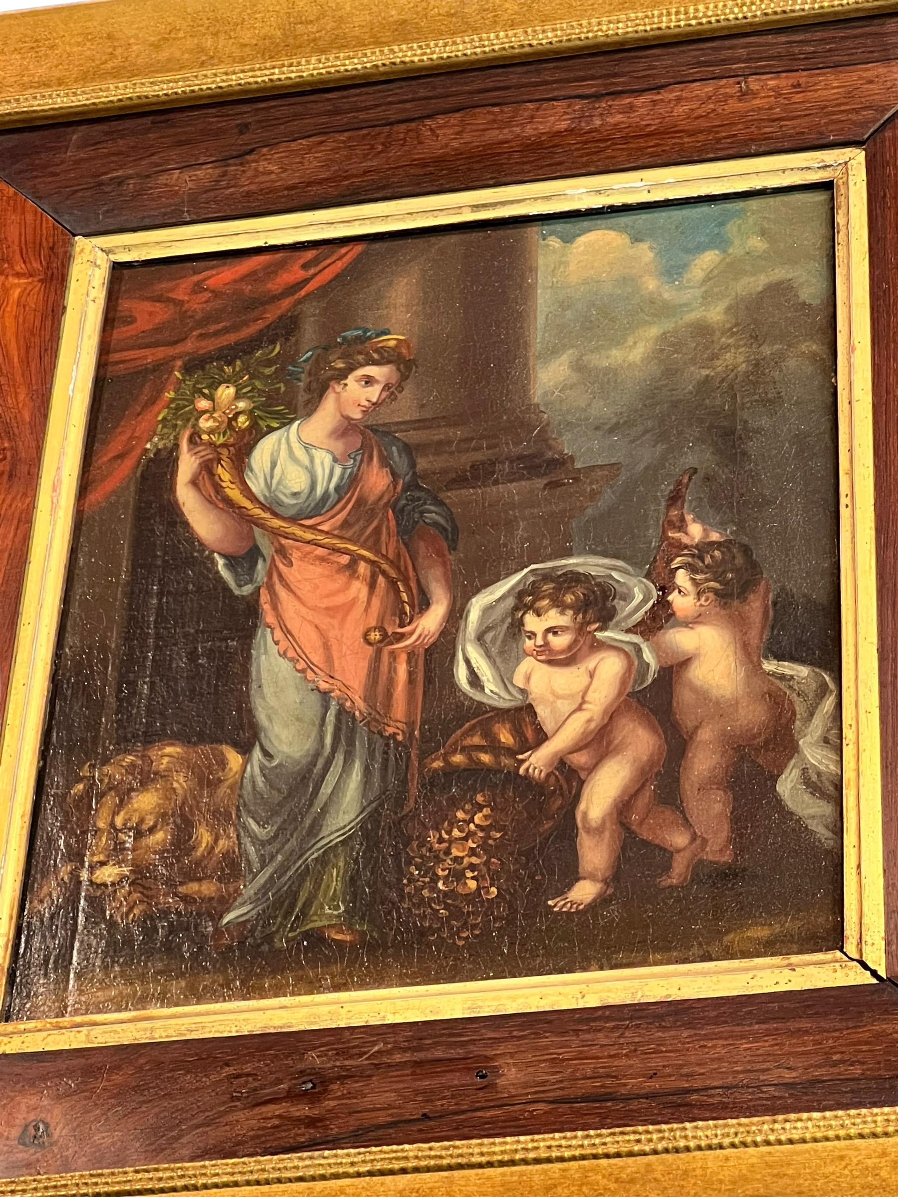 “Abundantia”, Oil on Panel, Attributed to Angelica 'Maria Anna' Kauffman For Sale 1