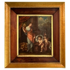 Antique “Abundantia”, Oil on Panel, Attributed to Angelica 'Maria Anna' Kauffman