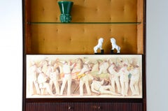 ABV Borsani  Large storage cabinet / bar / bookcase with painted central door