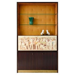 ABV Borsani  Large storage cabinet / bar / bookcase with painted central door 