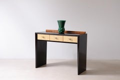 ABV Borsani Varedo Elegant stained oak console table with carved wood