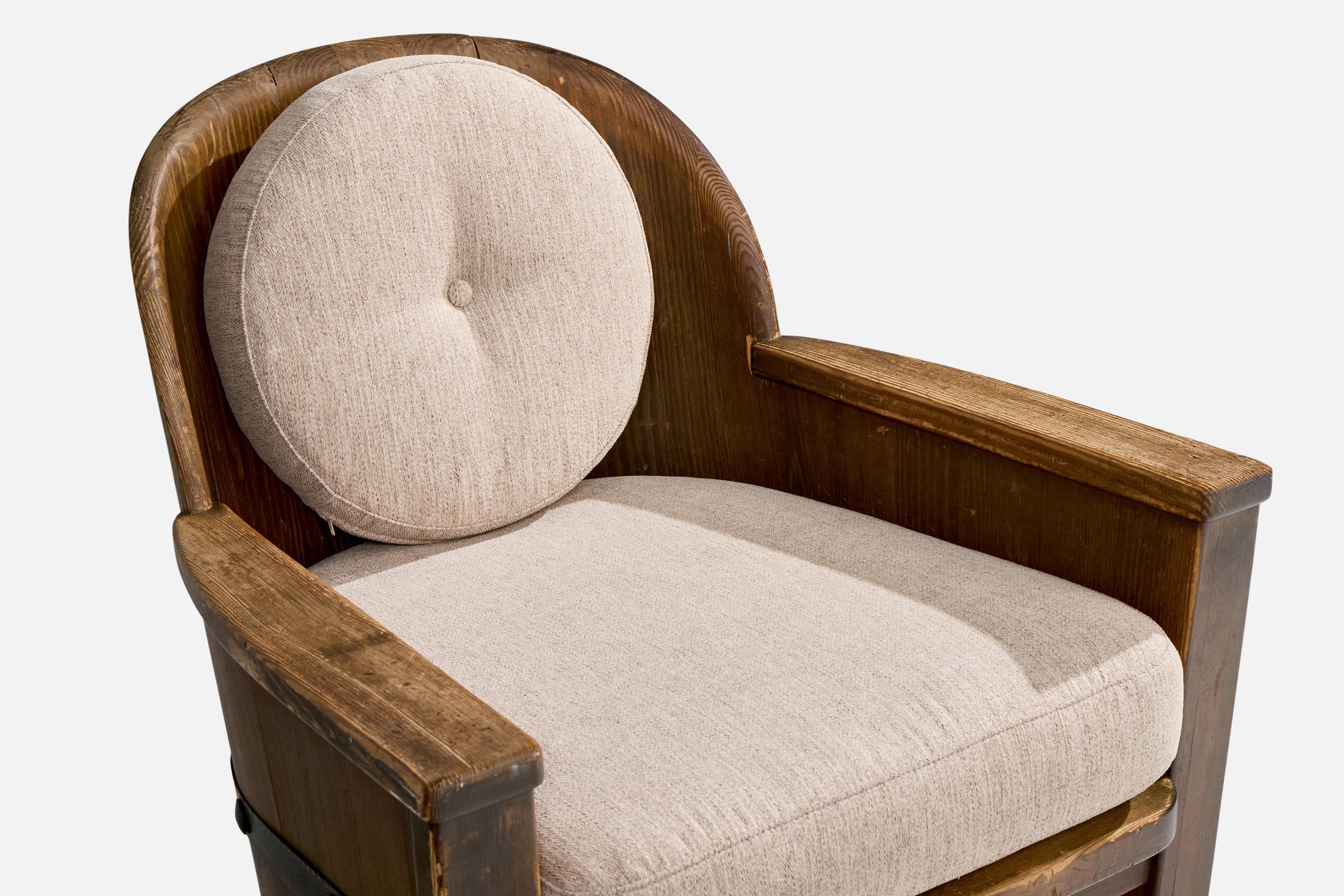 Åby Möbelfabrik, Chaises longues, pin, fer, tissu, Suède, années 1930 en vente 1