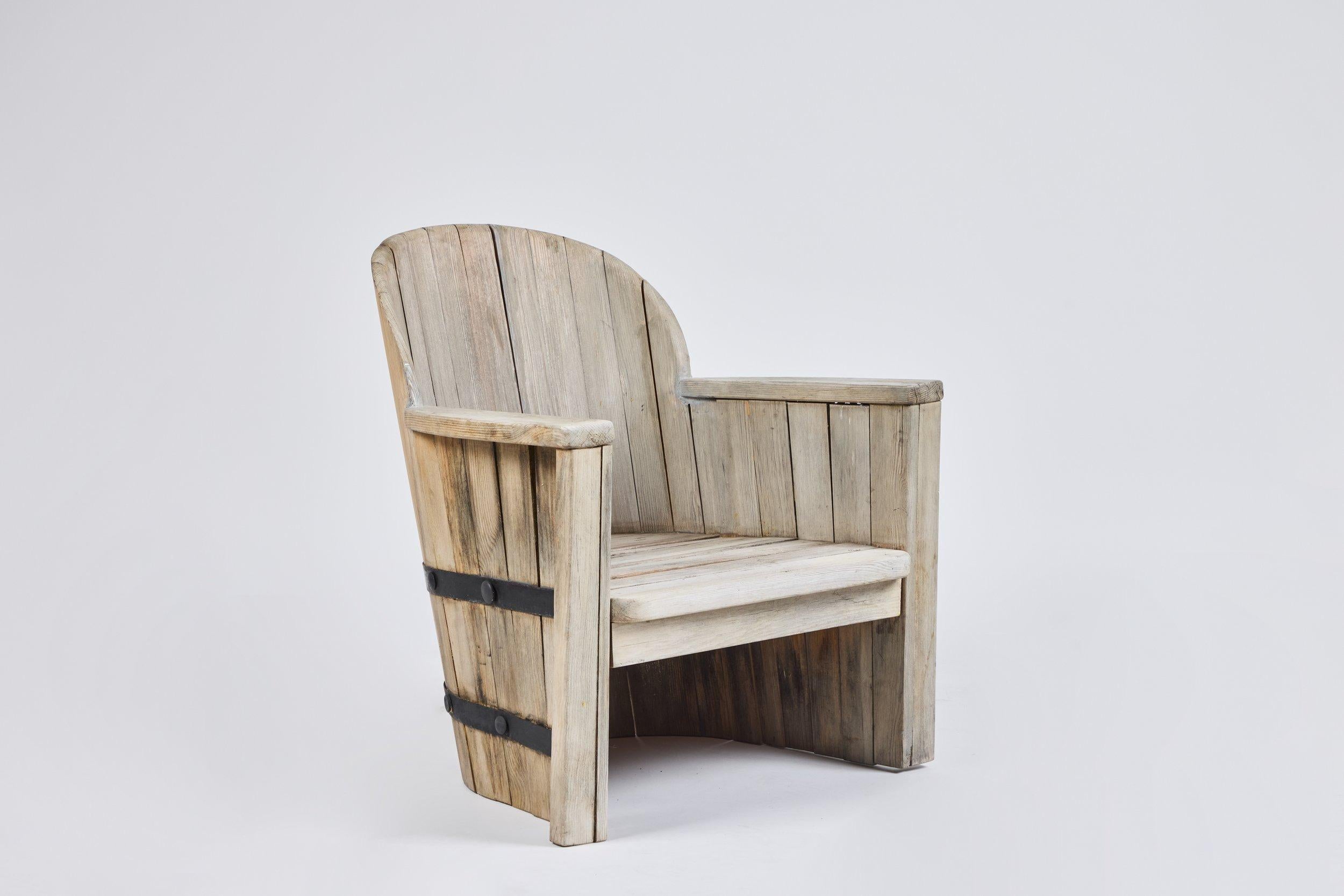 Sessel aus Kiefer Aby Möbelfabrik, Schweden 1930er Jahre. Extrem hoch. Maße: 27 