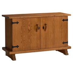 Vintage Åby Möbler, Cabinet, Pine, Iron, Sweden, 1940s