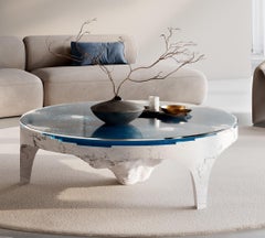 Abyss Horizon Coffee Table 2023 Edition in Carrara Marble and Glass by :DUFFY