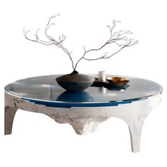 Abyss Horizon Coffee Table 2023 Edition in Carrara Marble and Glass by :DUFFY