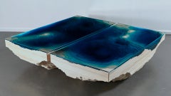 Modern Abyss 'Kraken' Coffee Table in Birch Wood and Glass