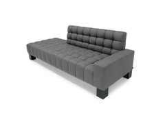 Abyss Mini Sofa Chaise Channeling Deep Tufted Wood Legs Grey Custom