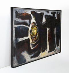 Abyss XL Abstract Painting, Modern Canvas Art, Signed Mid-20th Century