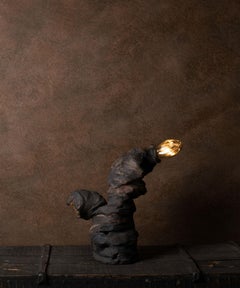 ABYSS No. 11 Sculptural Table Lamp in Stoneware and Hand-blown Glass