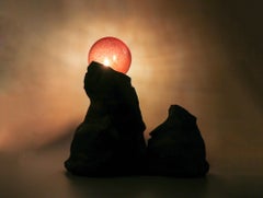 ABYSS No. 12 Sculptural Table Lamp in Stoneware and Hand-blown Glass