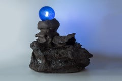 ABYSS No. 20 Sculptural Table Lamp in Stoneware and Hand-blown Glass
