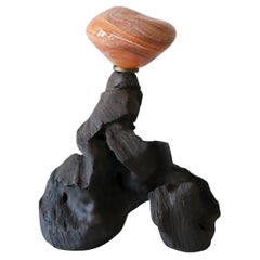 ABYSS No. 27 Sculptural Table Lamp in Stoneware and Hand-blown Glass