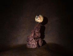 ABYSS No. 28 Sculptural Table Lamp in Stoneware and Hand-blown Glass