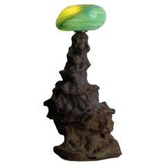 ABYSS No. 31 Sculptural Table Lamp in Stoneware and Hand-blown Glass