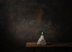 ABYSS No. 7 Sculptural Table Lamp in Stoneware and Hand-blown Glass