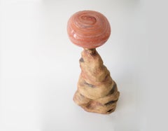 Lampada da tavolo scultorea ABYSS No. 8 in gres e vetro soffiato a mano