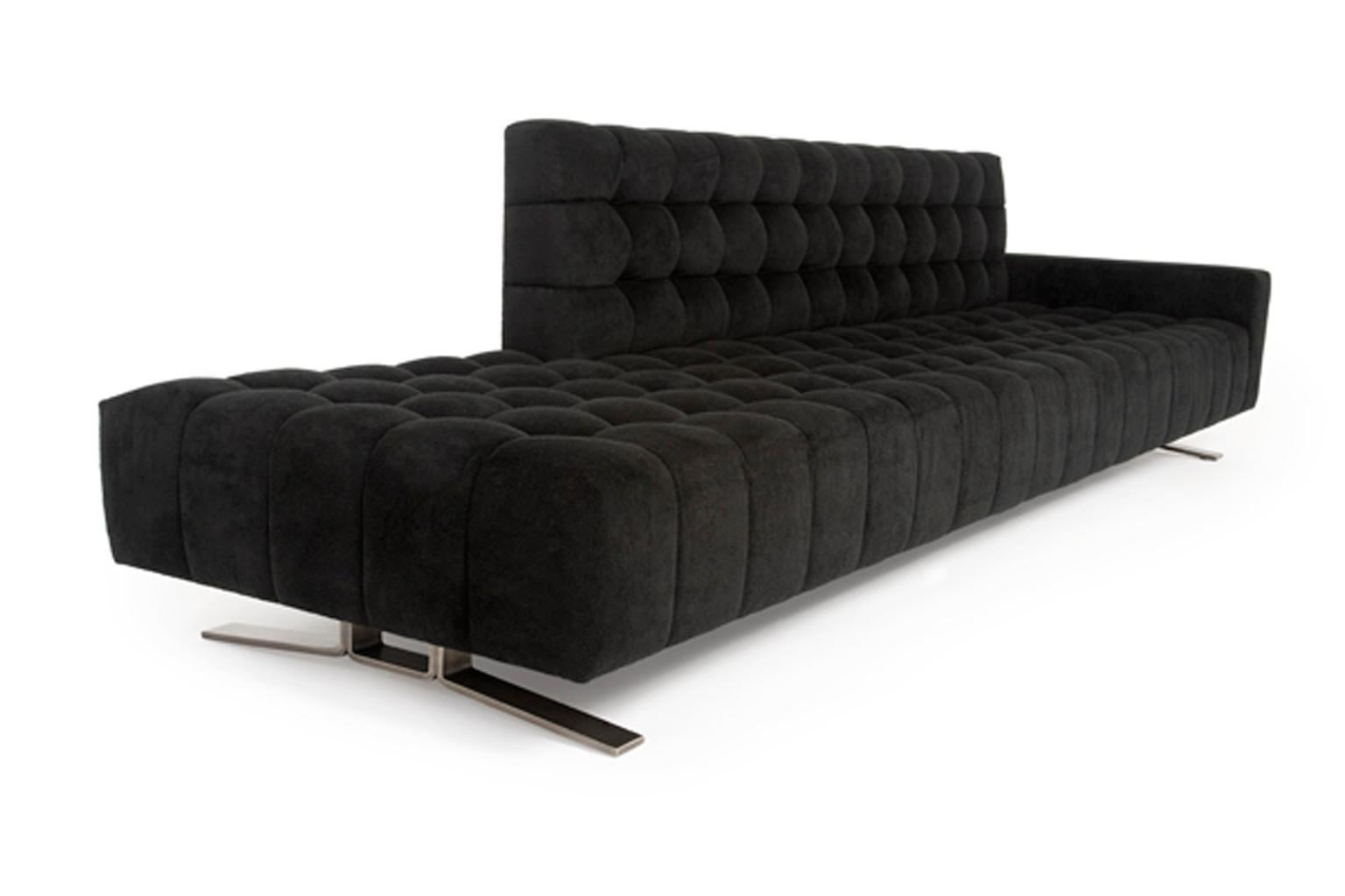 Other Abyss Sofa Channeling Deep Tufted Metal Legs Black Custom For Sale