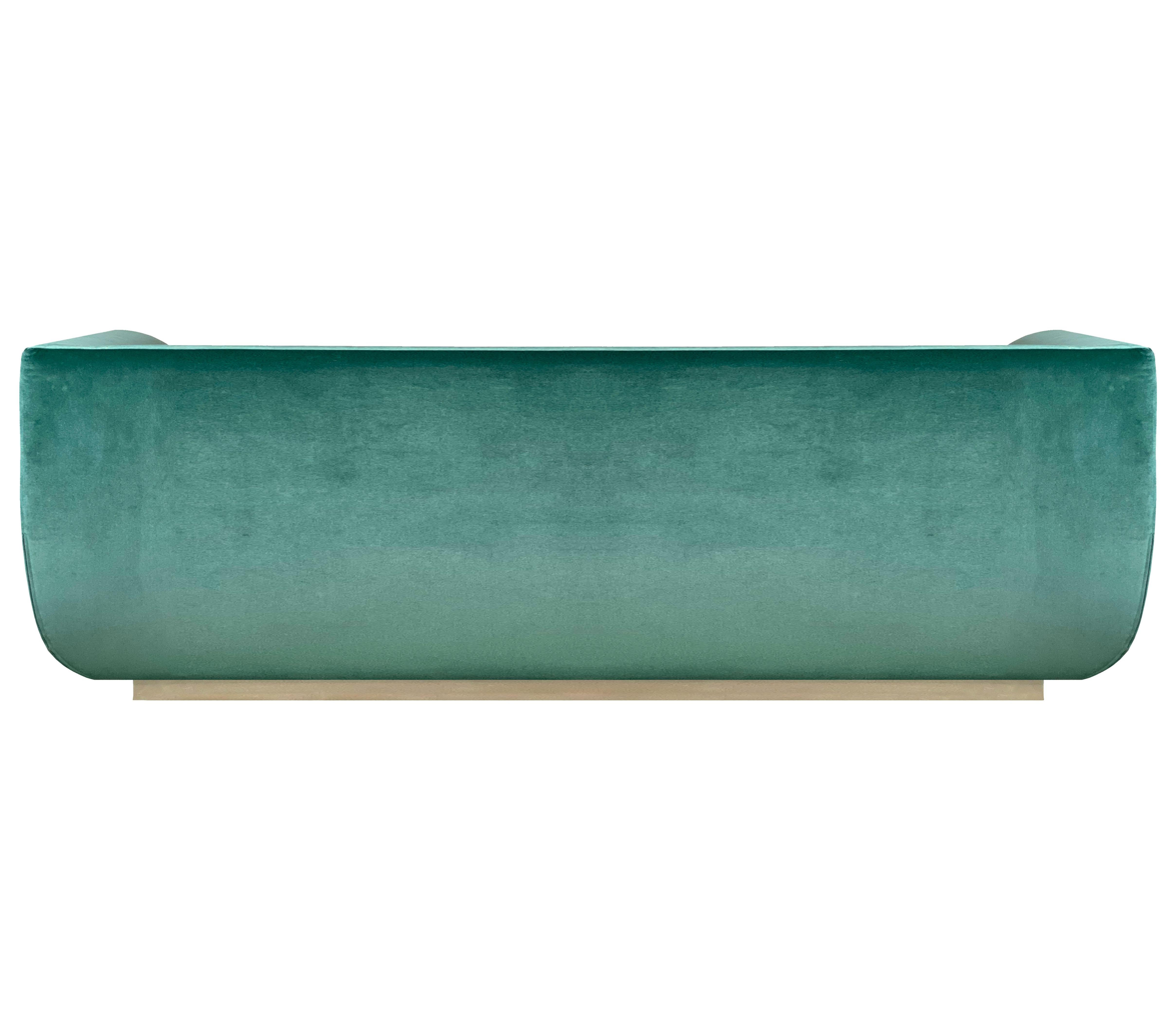 “ABYSS” sofa in mint and ocean blue velvet 

When you look into an abyss, the abyss also looks into you.

The abyssal zone or abyssopelagic zone is a layer of the pelagic zone of the ocean. 