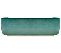ABYSS Sofa in Mint and Ocean Blue Velvet