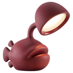 Abyss Table Lamp W in Bordeaux Recyclable Polyethylene by Dai Sugasawa
