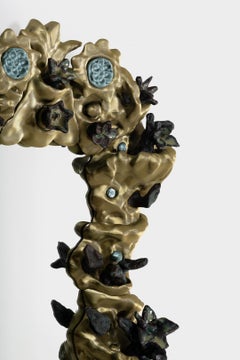 Abyssal Mirror aus PLA-Filament, schwarzem Ton, Glasur von Natalia Triantafylli