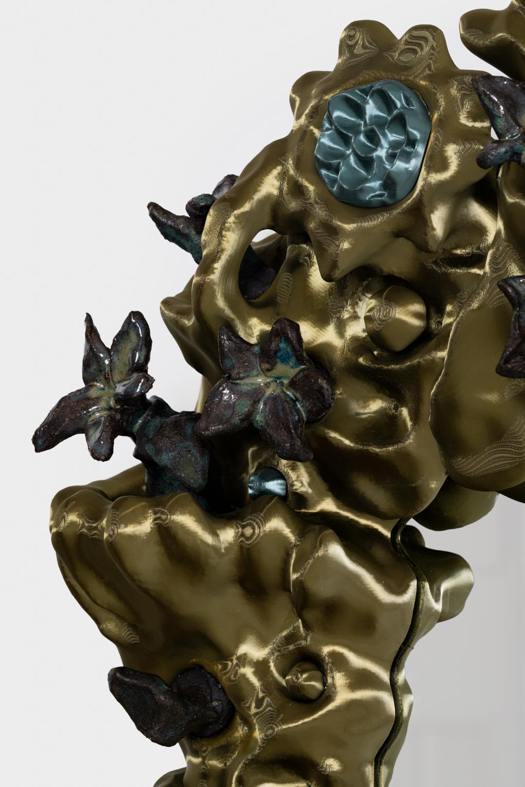 Miroir abyssal en filament PLA, argile noire, glaçure par Natalia Triantafylli Excellent état - En vente à Milano, Lombardia