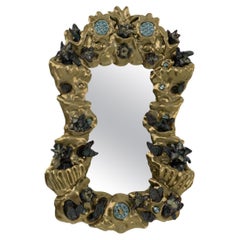 Miroir abyssal en filament PLA, argile noire, glaçure par Natalia Triantafylli