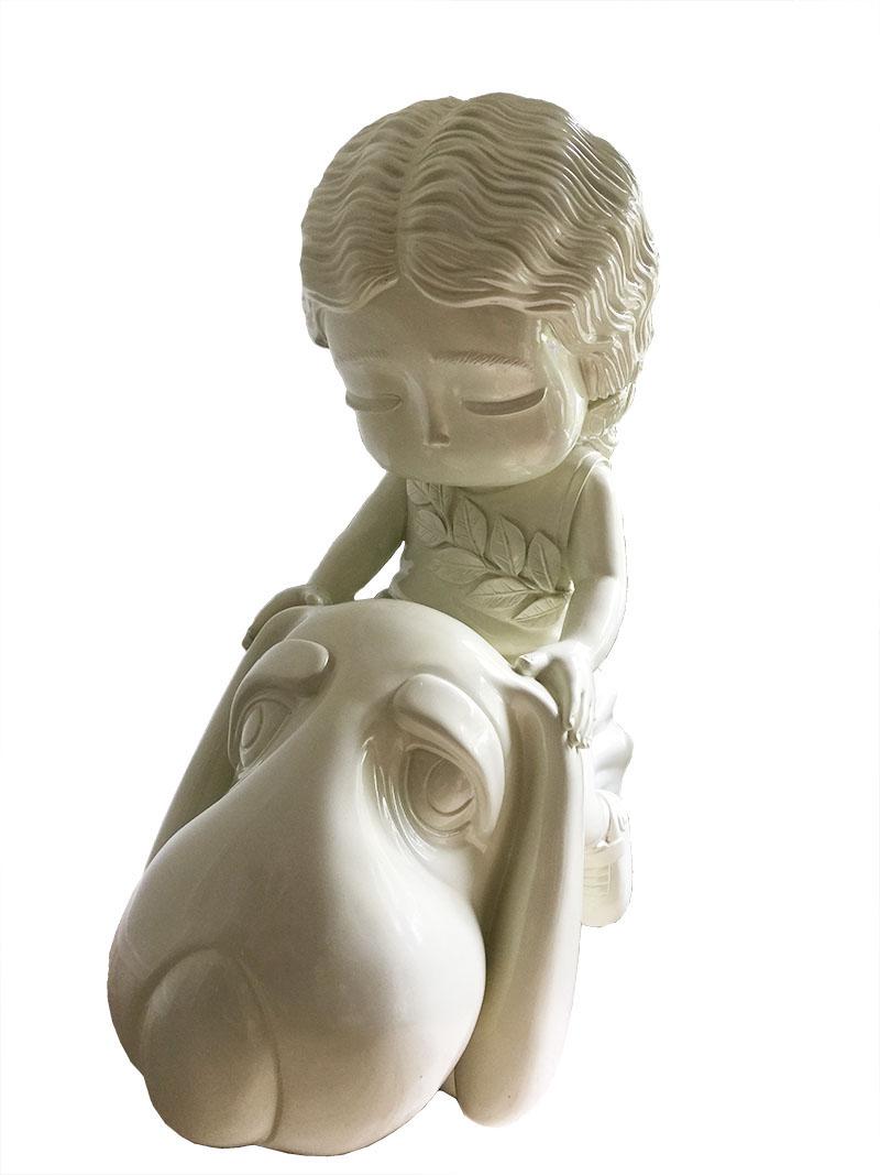 Indonesian A.C. Andre Tanama Sculpture of Gwen Silent, Pearl Painted Fiberglass, 2011 # 1/3