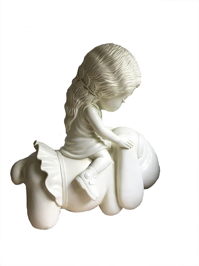 Contemporary A.C. Andre Tanama Sculpture of Gwen Silent, Pearl Painted Fiberglass, 2011 # 1/3