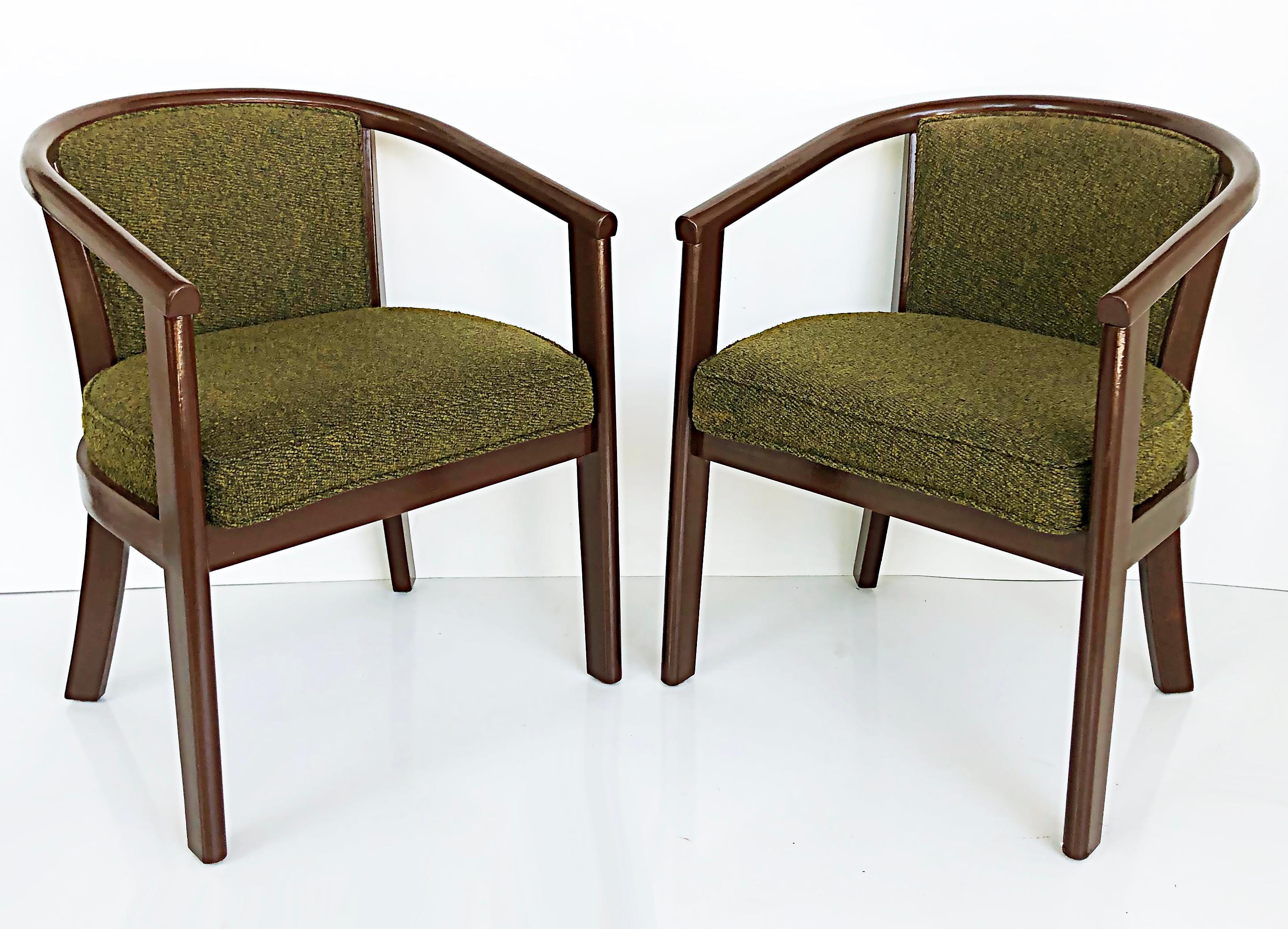 American A.C. Furniture Arlington Hotel Upholstered Armchairs, Set of 4