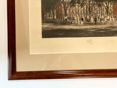 A.I.C. Howland „The Yale Fence“ – antike, handkolorierte Fotogravur