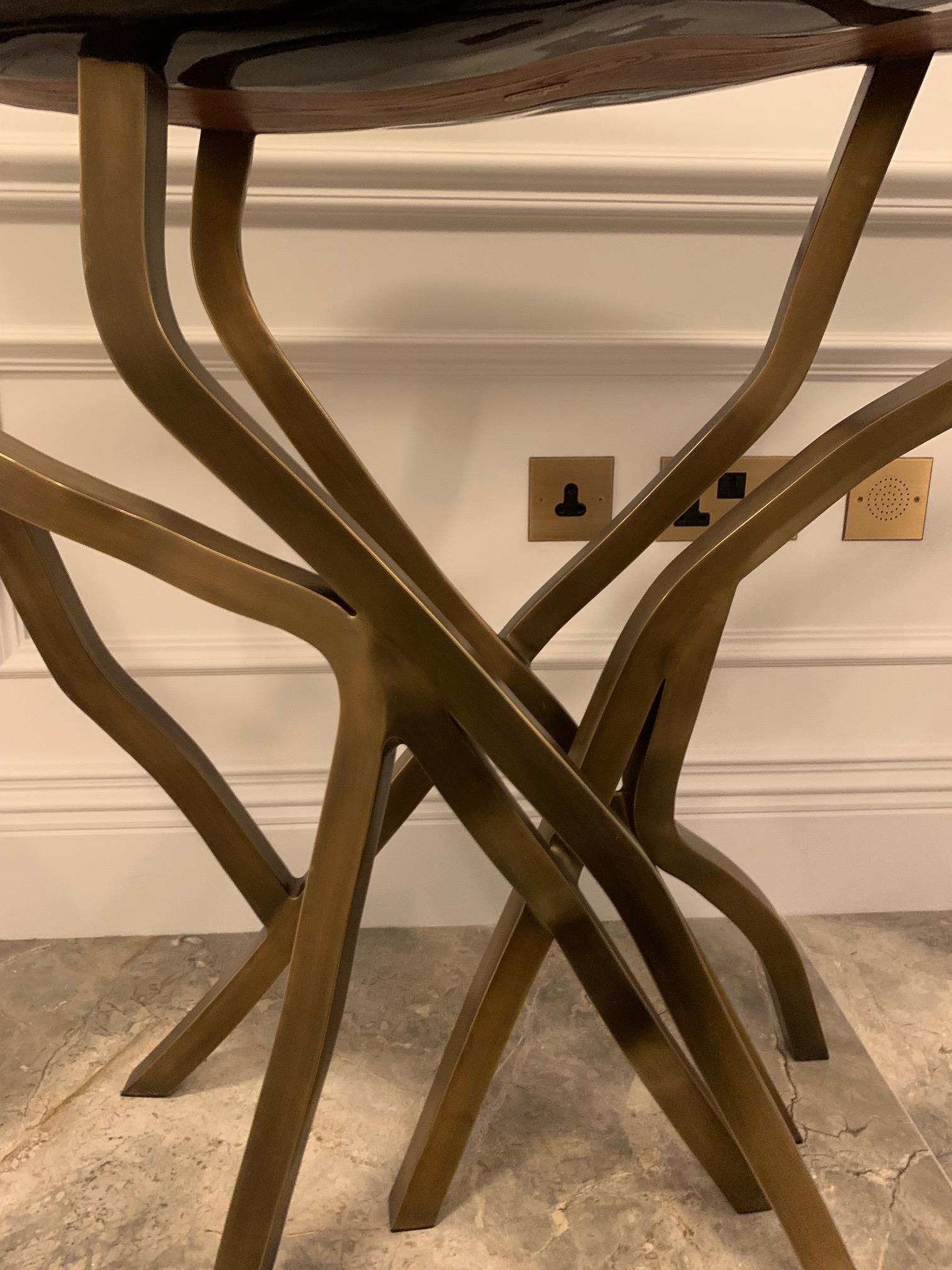 Postmoderne Design/One Contemporary, table console en bronze sculpturale 'Acacia' par R & Y Augousti 