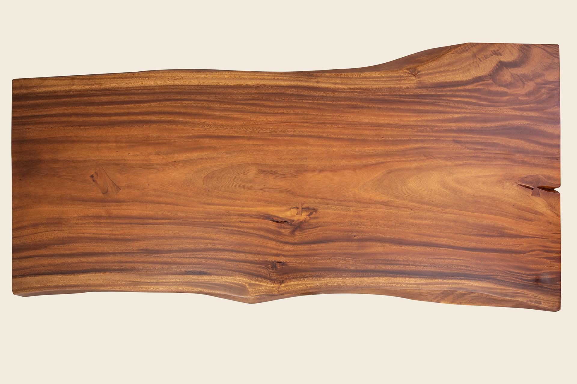 Acacia Live Edge Limited Edition Slab Table in Smooth Milk Chocolate In New Condition For Sale In Boulder, CO