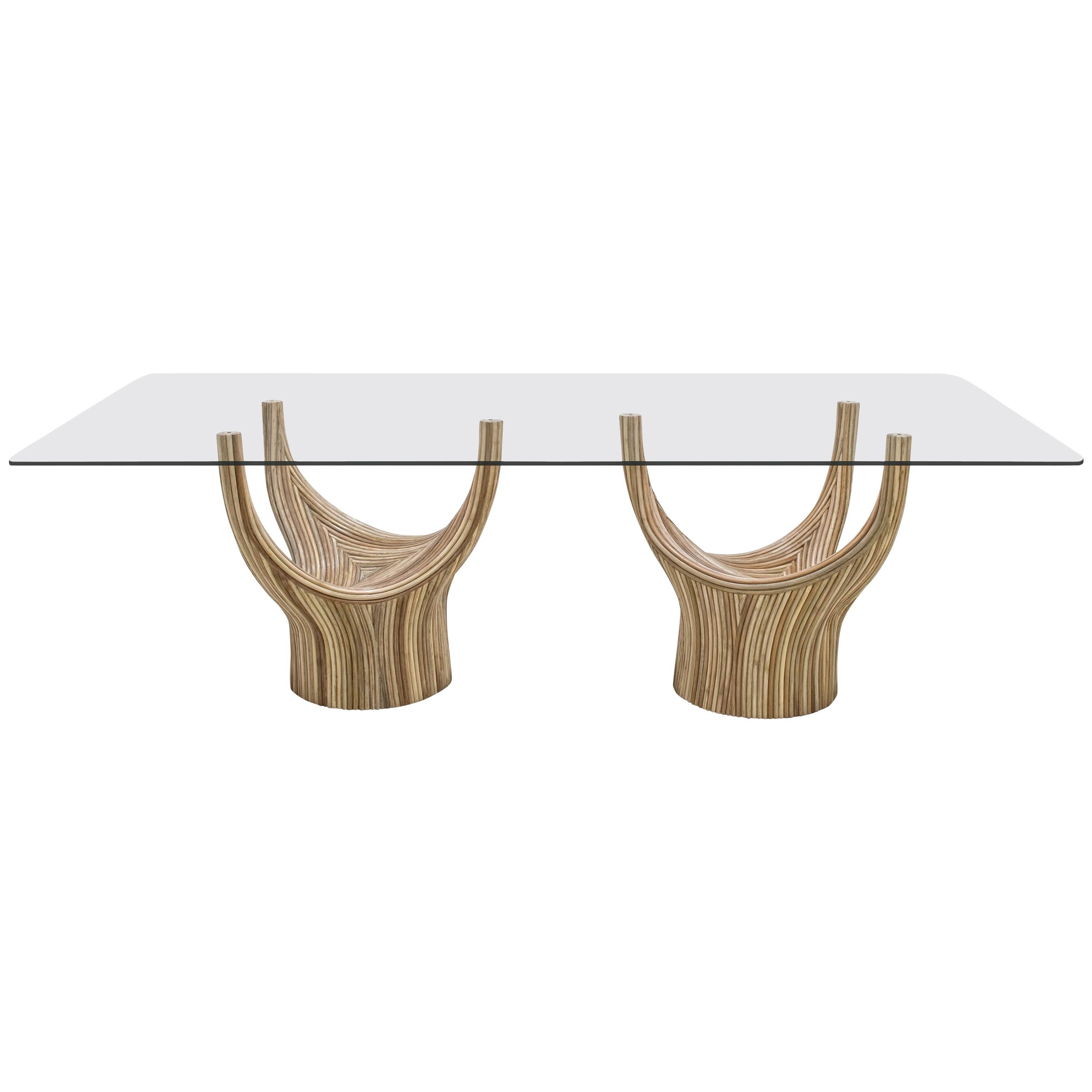 Acacia Rectangular Dining Table, Kenneth Cobonpue For Sale