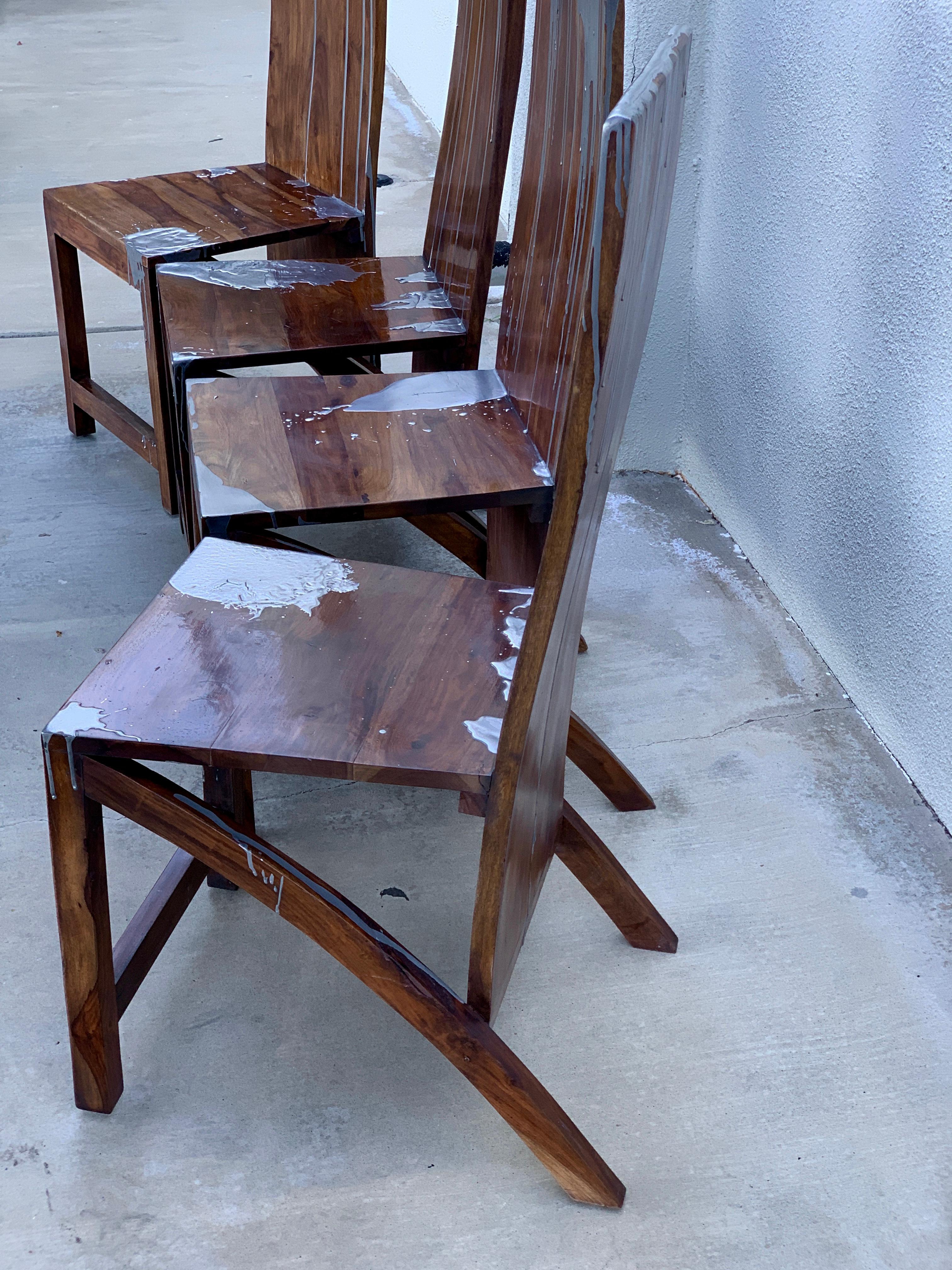20th Century Acacia Wood Chairs For Sale