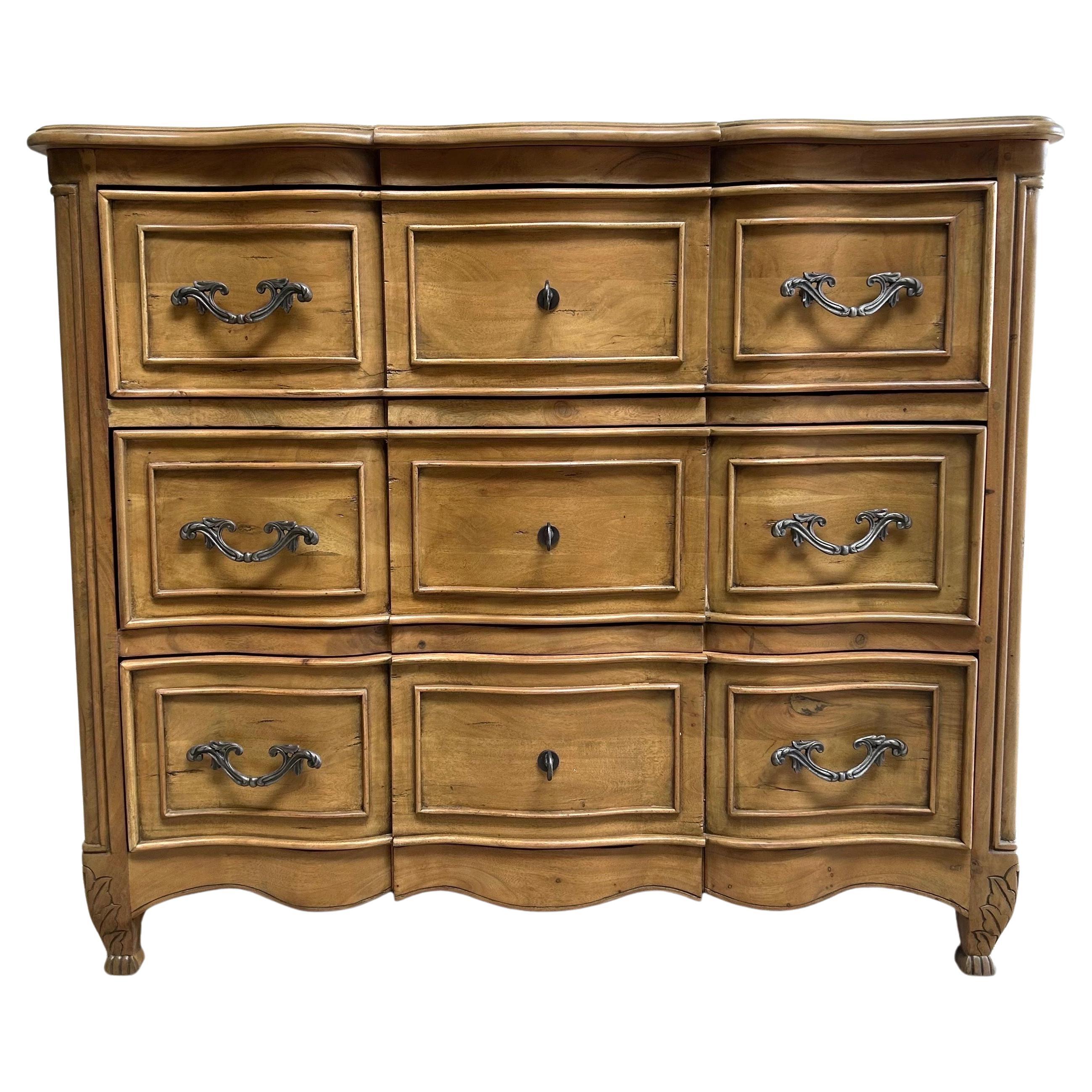 Acacia Wood Chest of Drawers For Sale