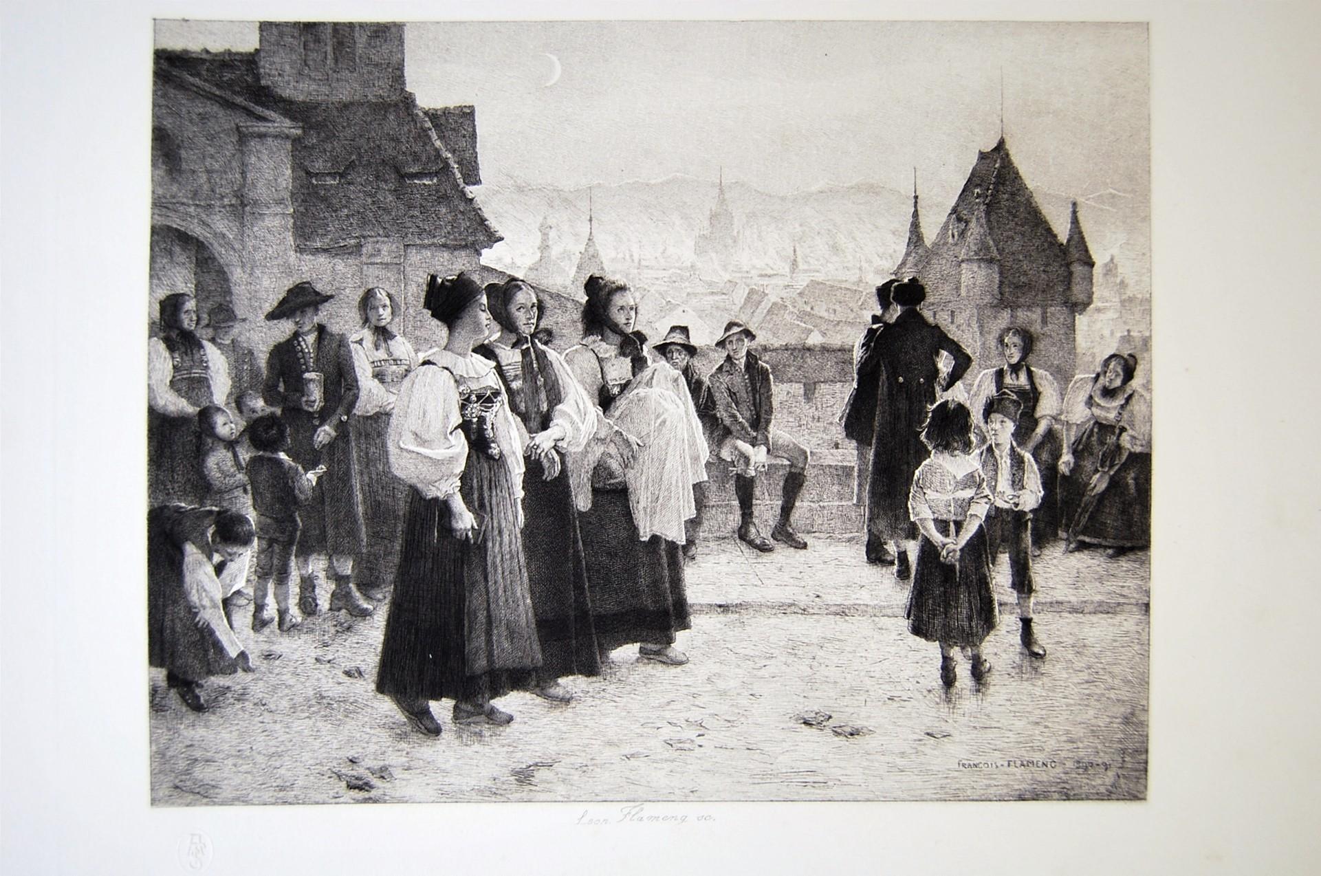 Francese Academic engraving titled 