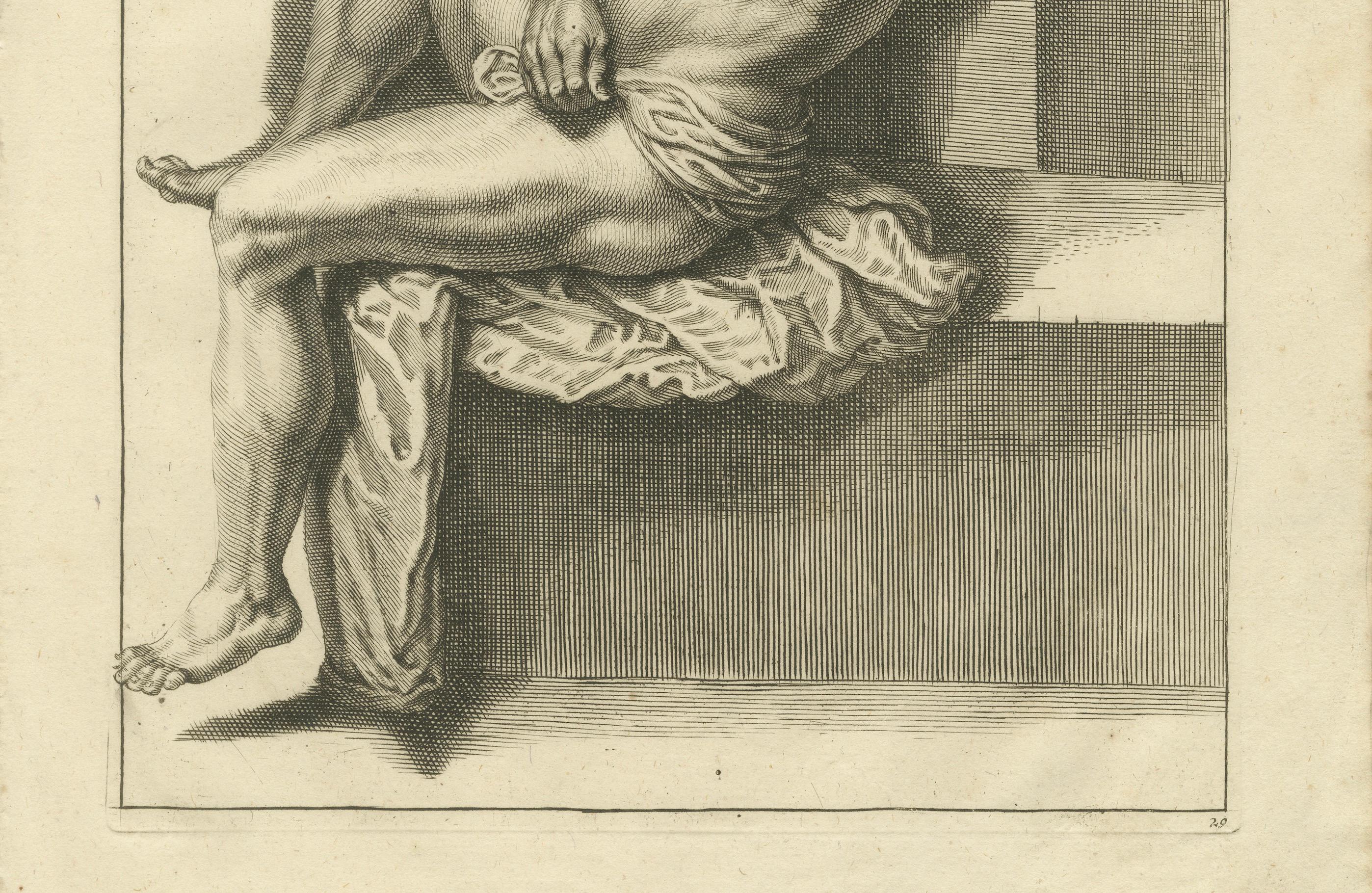 Academic Male Figure Study after de Lairesse German Drawing Manual, c1745