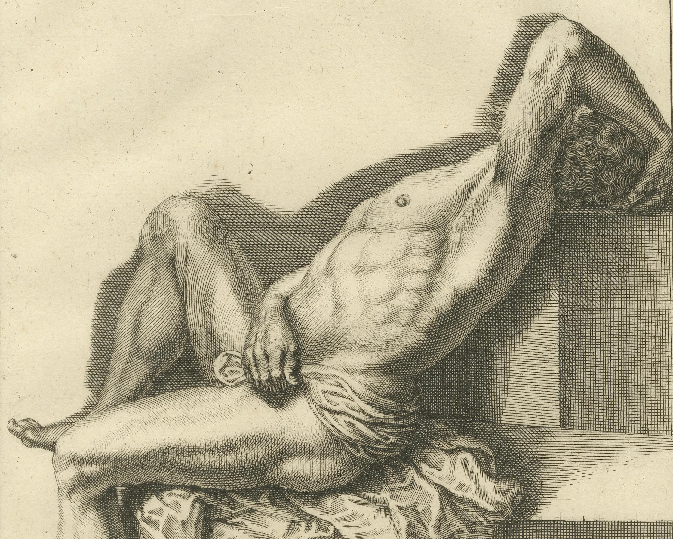 Academic Male Figure Study after de Lairesse German Drawing Manual, c1745