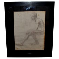 Antique Academic Male Nude Figure Studies