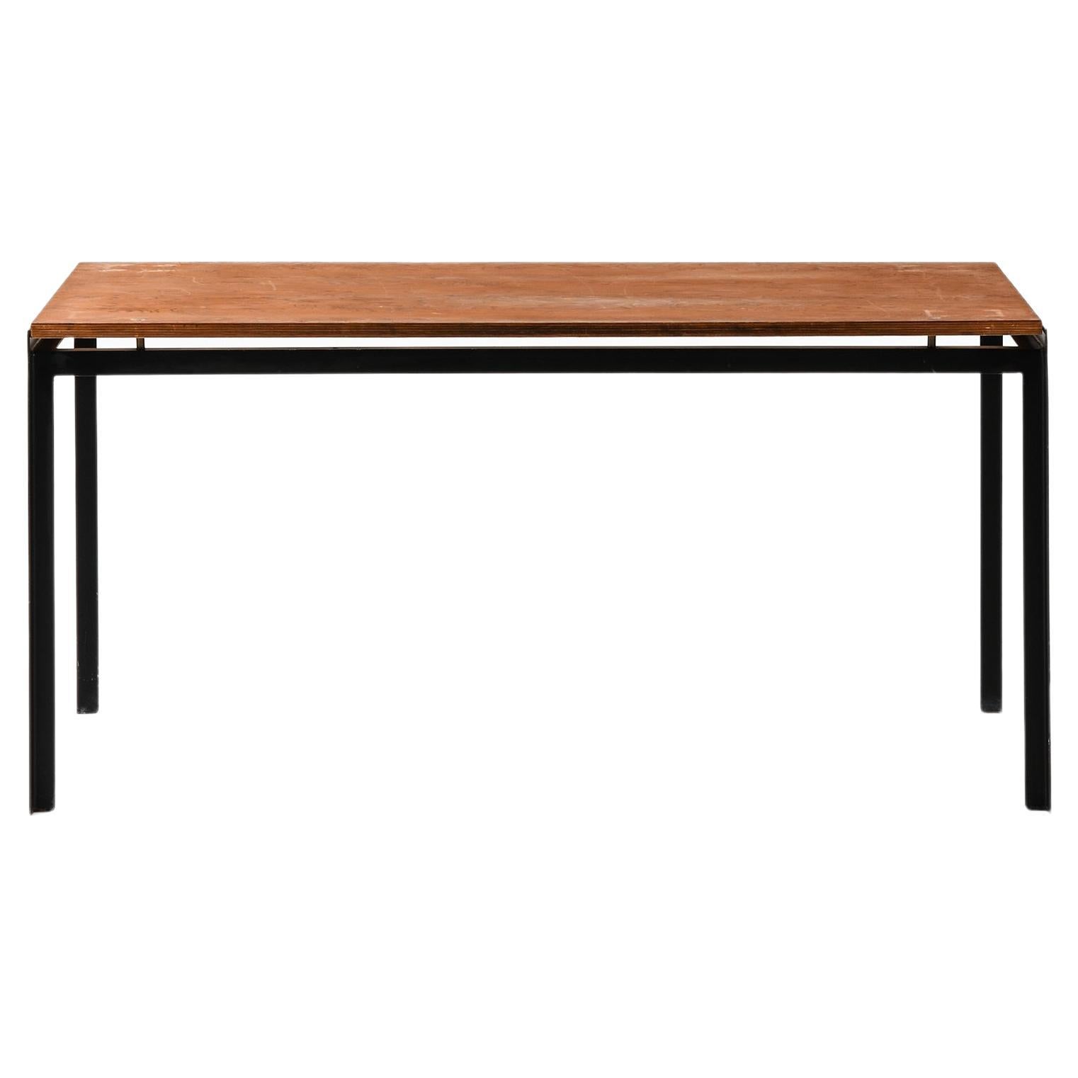 Academy Table in Black Lacquered Steel and Pine by Poul Kjærholm, 1950's For Sale