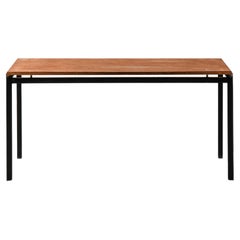 Academy Table in Black Lacquered Steel and Pine by Poul Kjærholm, 1950's