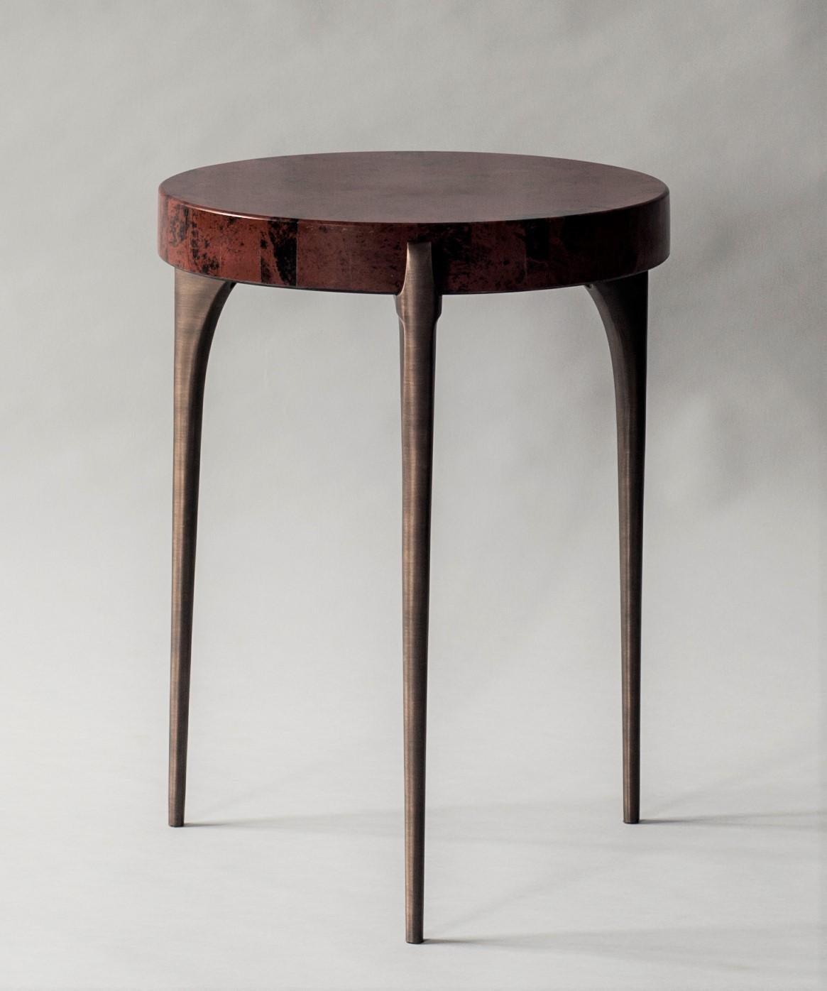Indian Acantha Side Table in Marconi Stone by DeMuro Das For Sale