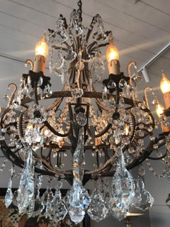 Acanthus Bronze Basket Design 10 Branch French Chandelier