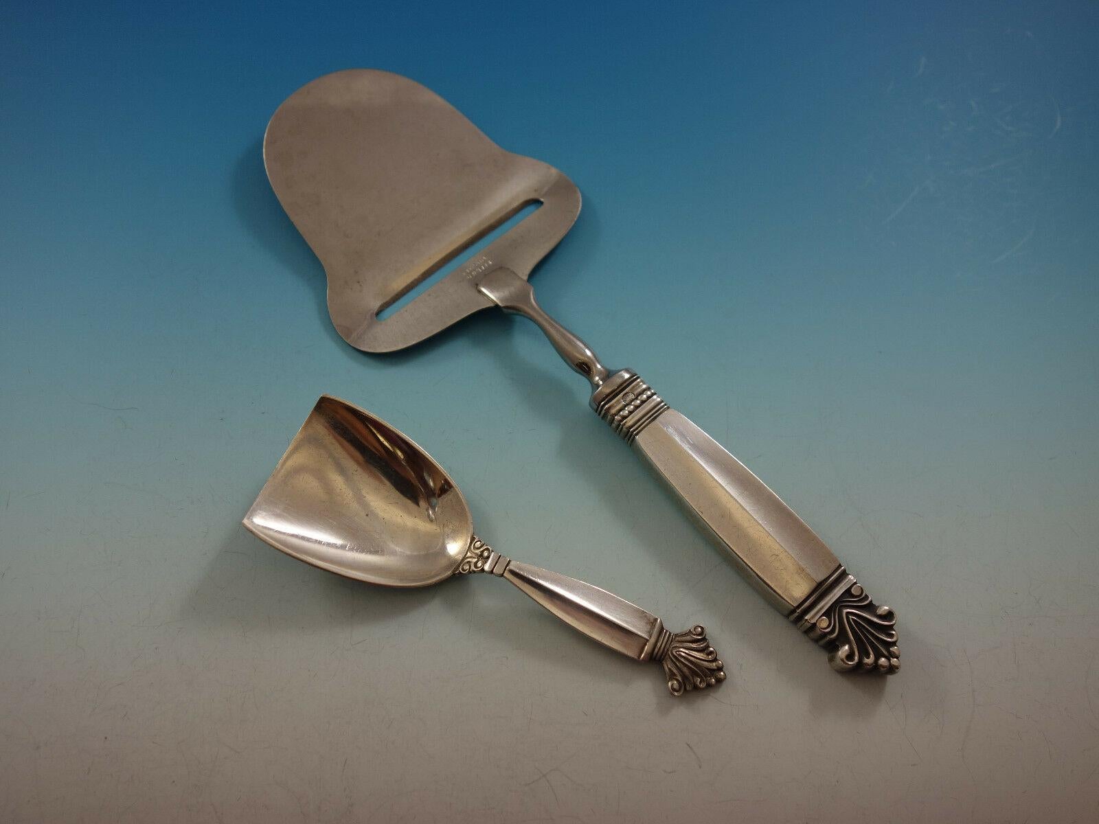 Acanthus by Georg Jensen Set di posate in argento Sterling 12 Servizio 93 Pezzi Cena in vendita 4