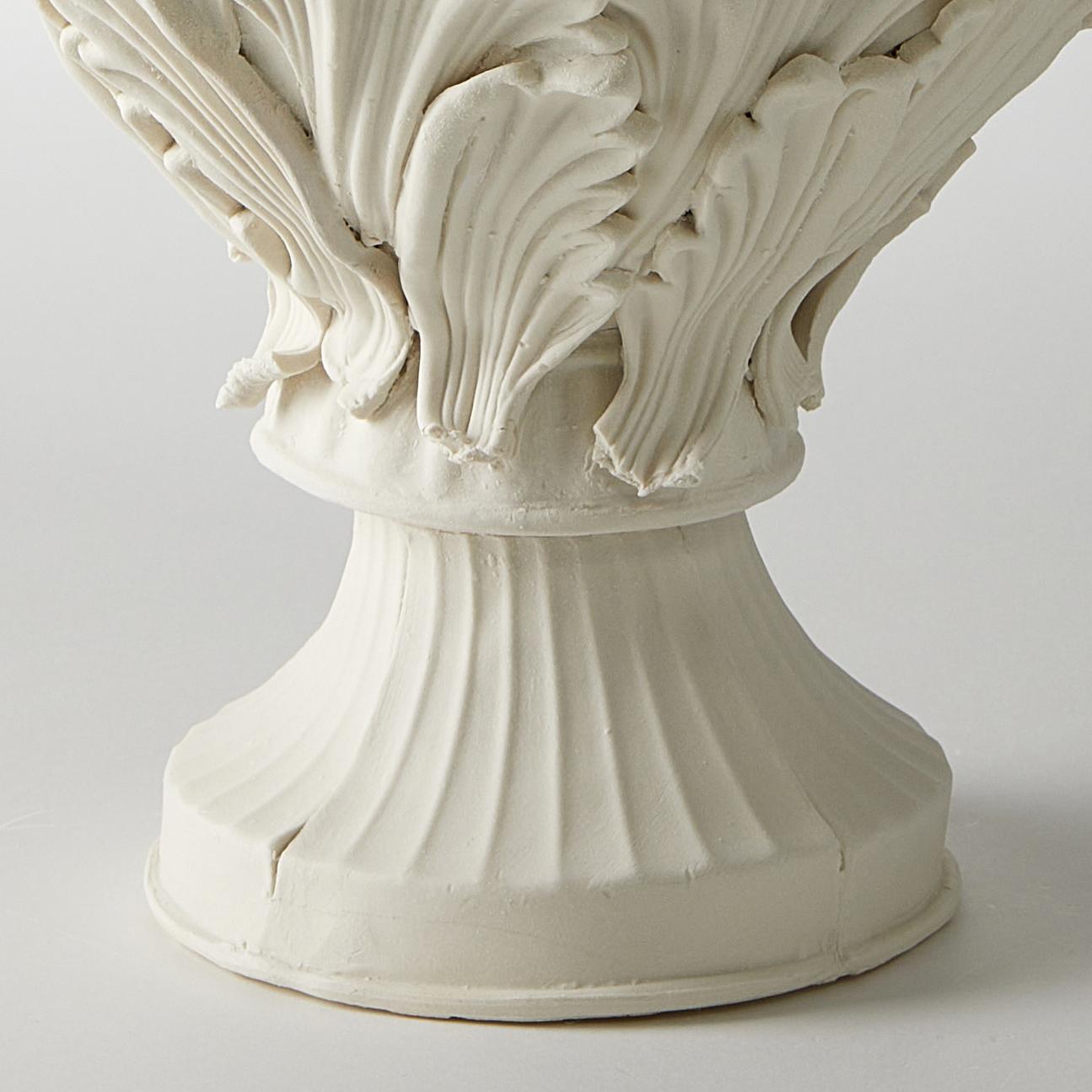 British Acanthus I, a Unique Handmade Porcelain Vase with Leaf Decoration by Amy Hughes For Sale