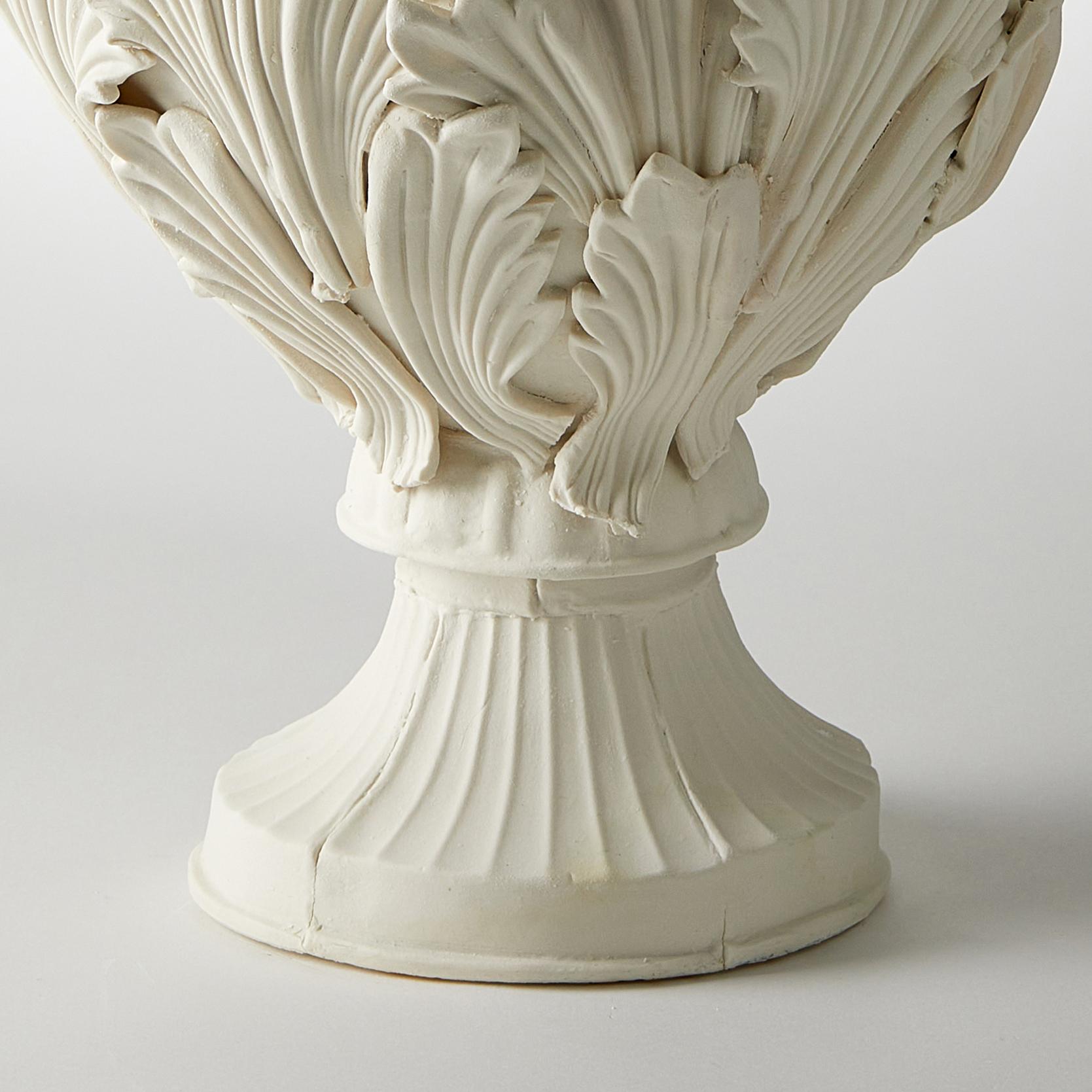 British Acanthus II, unique hand made porcelain vase with leaf decoration by Amy Hughes