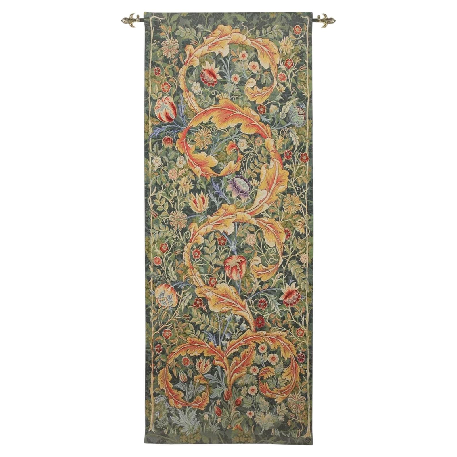 Acanthus Leaf - Gold Loom Woven Tapestry - 3'3" x 2'4" For Sale