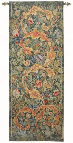 Acanthus Leaf - Gold Loom Woven Tapestry - 6'1" x 2'4"